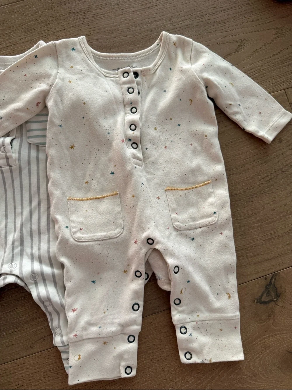 3x Assorted Unisex Pehr Sleeper Pajamas Sz 0-3